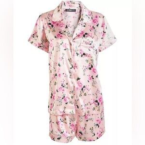 New INC Girl's Mommy & Me Satin Notched Collar Top & Shorts Pajamas Set 6 X